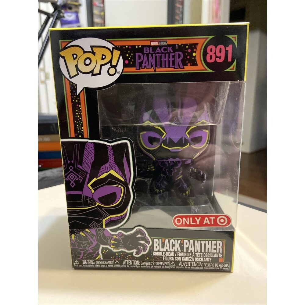 Funko Pop Marvel Black Light : Black Panther #891 Vinyl Target Exclusive